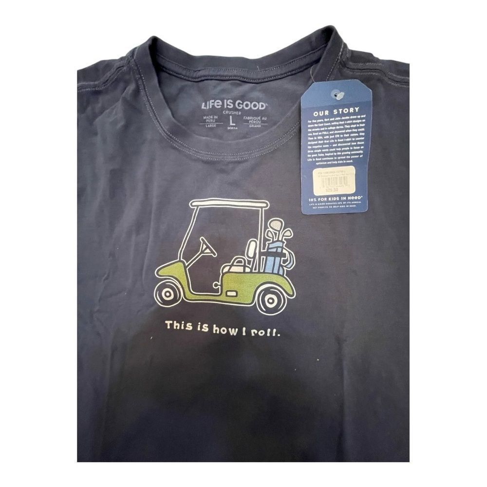 Life Is Good Navy Tee with Inspirational Quote